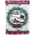 Recinto 30 x 44 in. Snowman Wreath Christmas Garden Flag - Large RE3460640